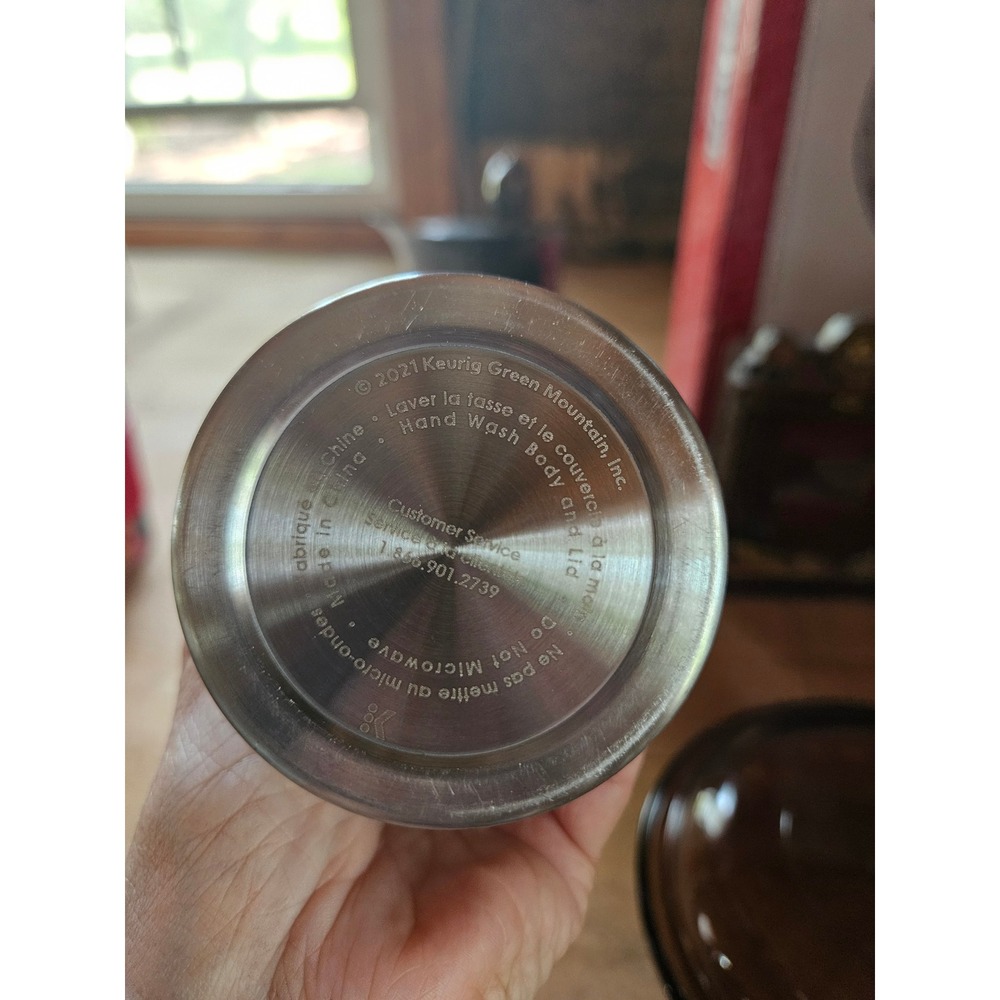Keurig Stainless Steel Travel Tumbler Insulated Coffee Mug Silver 2021 Logo